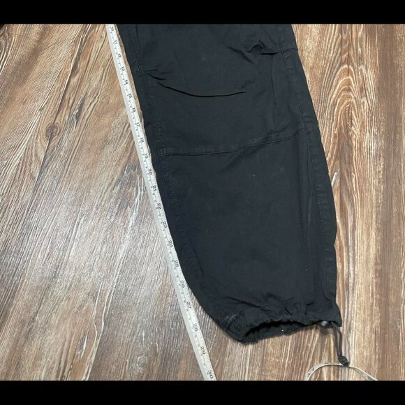 Zara DNWR Stretch Cargo Pants Black Size S Drawstring Waist Pockets - Picture 5 of 6